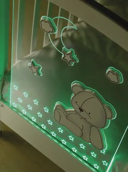 Детская кроватка на колесах Erbesi Stella Magic LED White