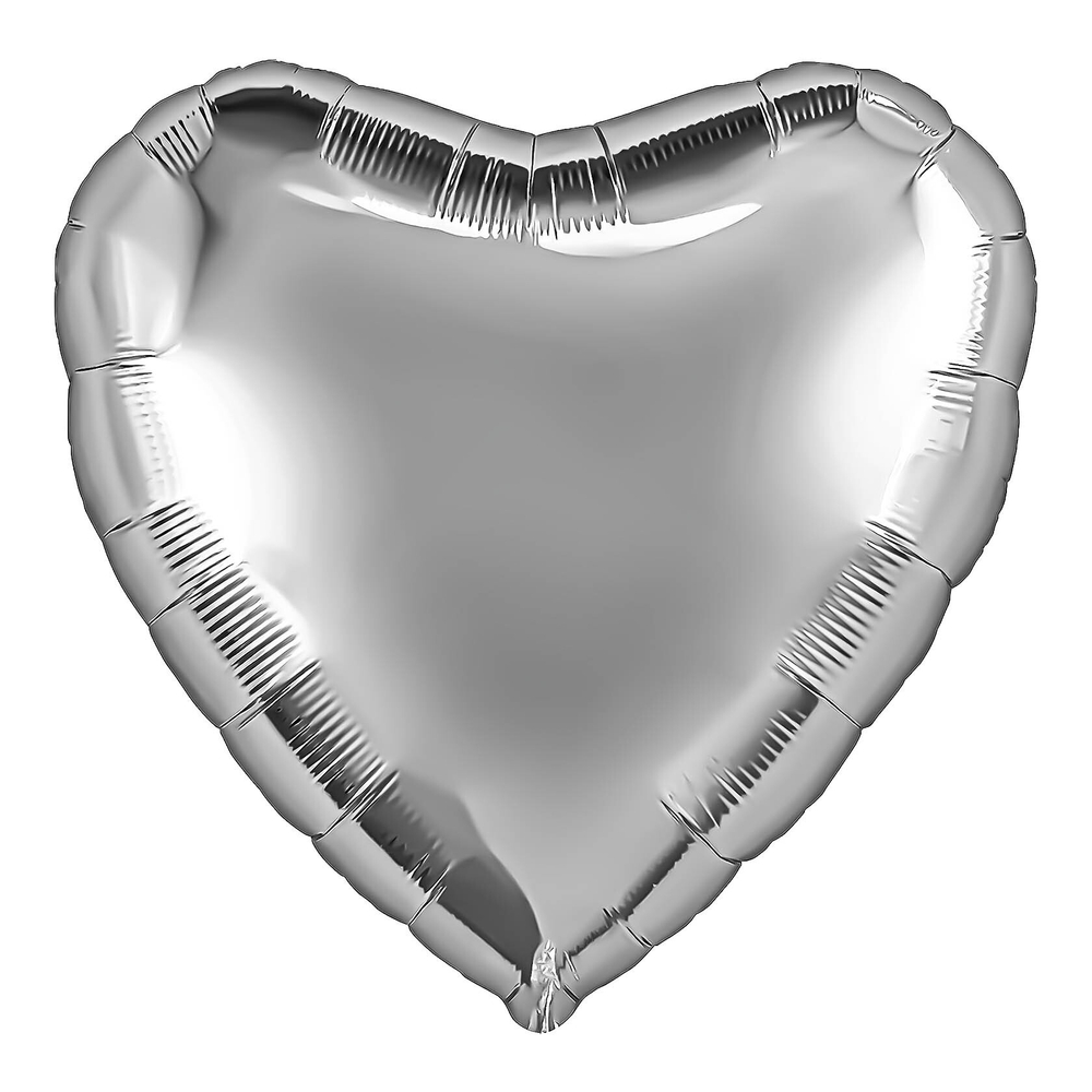 Шар (19''/48 см) Сердце, Серебро, 1 шт. В49