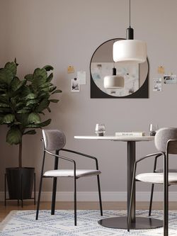 Стул Ror, Round, рогожка, черный/серый