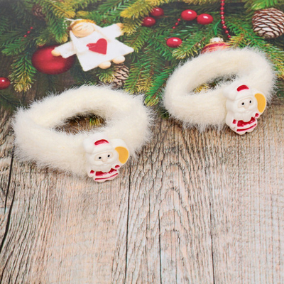 Резинки для волос детские 2шт «КАРОЛИНА - Дед Мороз», цвет как на фото, 4.5*5см