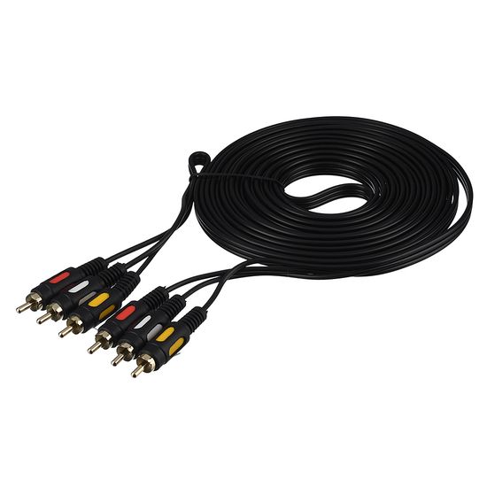 Кабель 3xRCA (m)-3xRCA (m) 5.0м ПВХ, GoPower 00-00027486