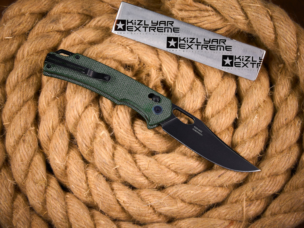Складной нож SRM 9203-MG2 BlackWash сталь 10Cr15CoMoV рукоять OD Green Micarta