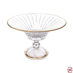 Фруктовница на ножке AS Crystal Timeless золотая полоса 32 см