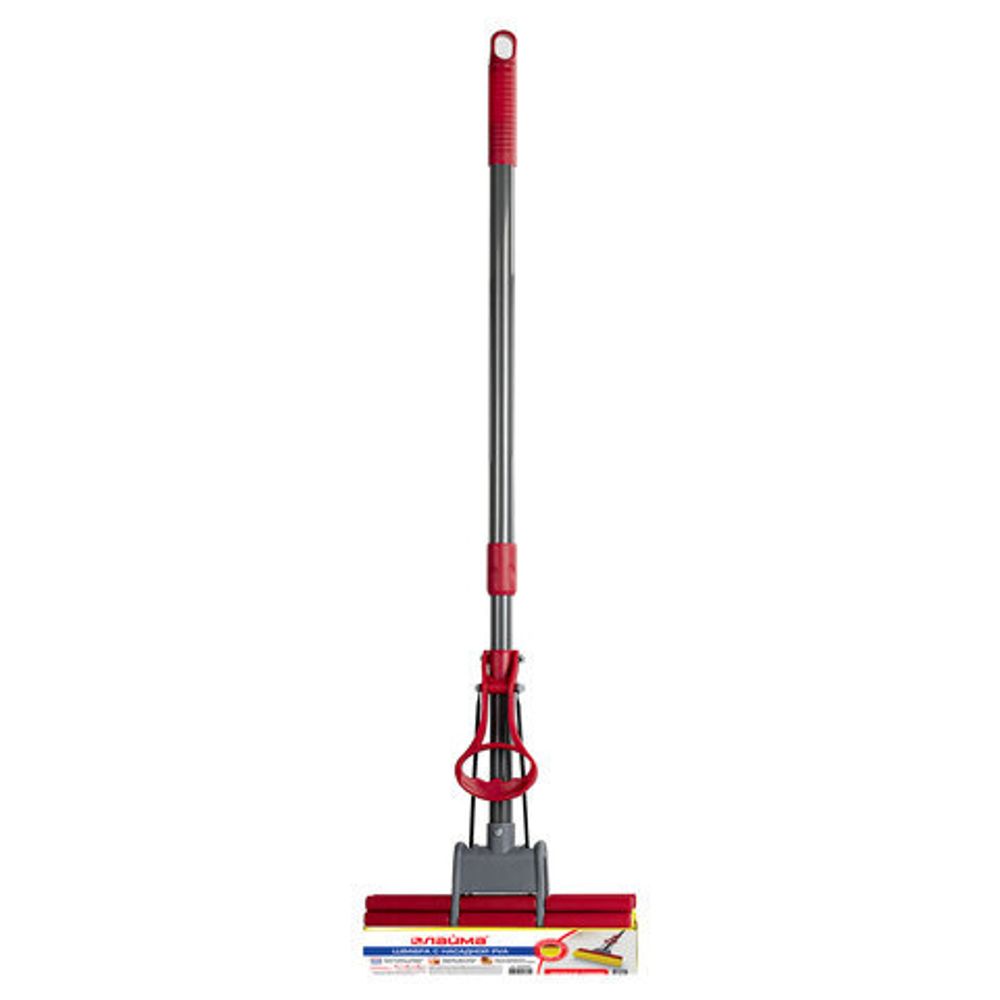 Швабра самоотжимная, роликовый двойной отжим, насадка PVA 27 см, телескопический черенок 125 см, LAIMA, 603597