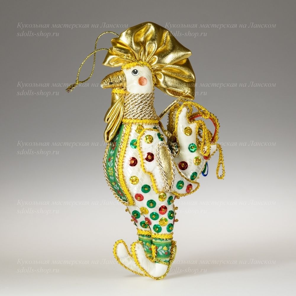 Бисерная ёлочная игрушка Петух