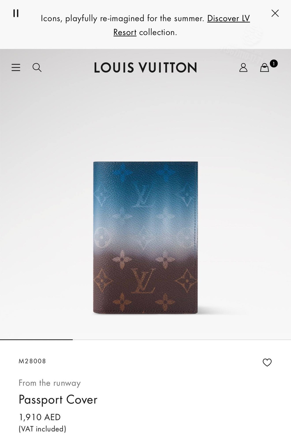 Обложка для паспорта Louis Vuitton