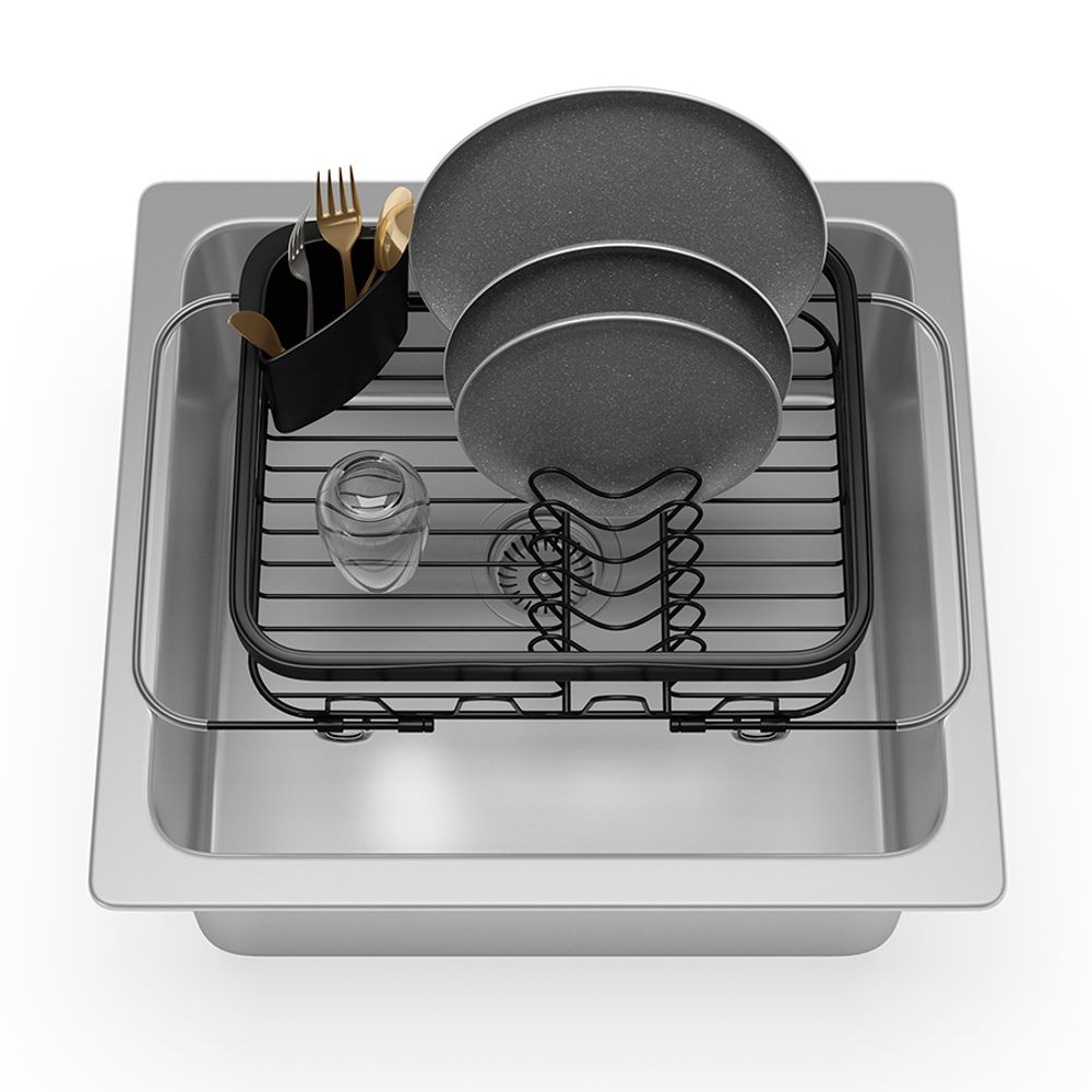 Сушилка для посуды Sinkin, 28х14х47 см, черная