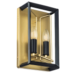 713627 Бра REGOLO 2х40W E14 ЧЕРНЫЙ МАТОВЫЙ/ЗОЛОТО