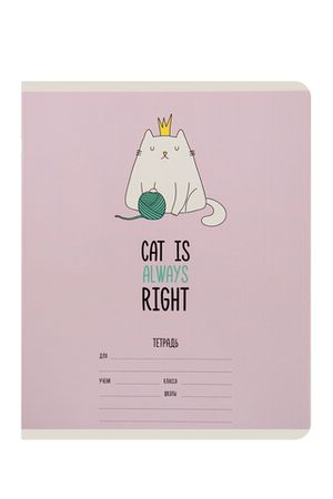 Тетрадь 12л., клетка "Right cat" 3