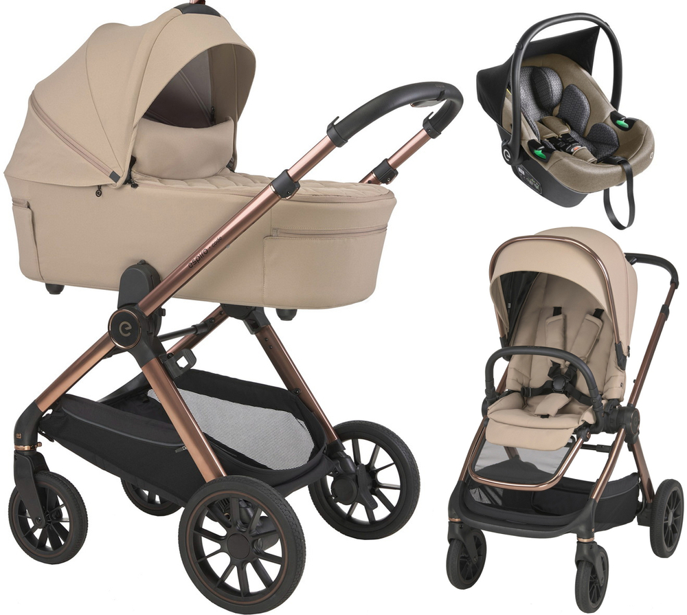 Детская коляска 3 в 1 Espiro Code 2026 и автокресло Pi Beige 119 loving beige