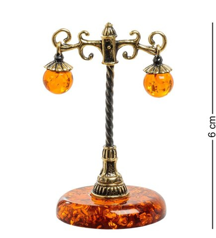 AM-1928 Фигурка «Фонарь» (латунь, янтарь)