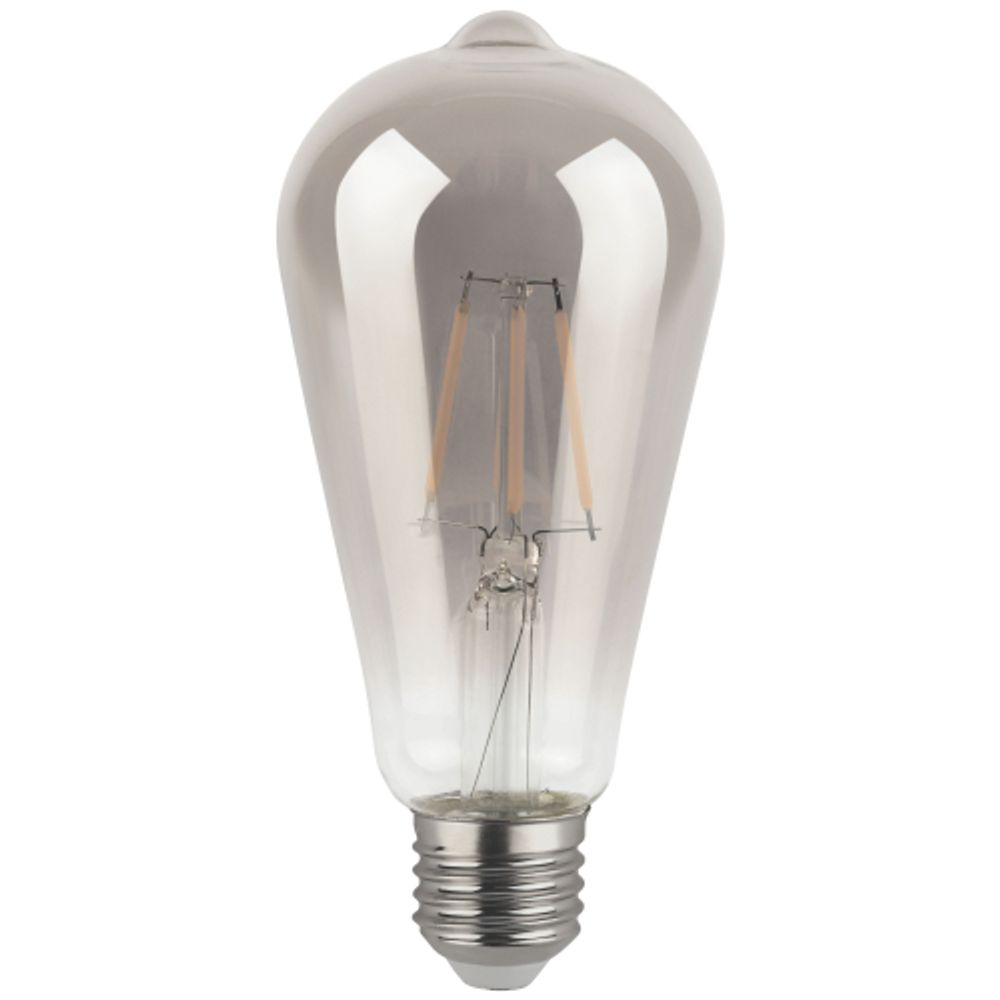 Лампа светодиодная ЭРА F-LED ST64-7W-824-E27 smoky 7Вт филамент дымчатая теплый белый свет Е27 | Филаментные декоративные