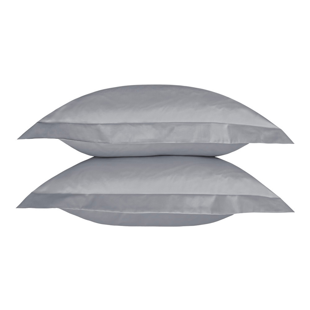 Комплект из двух сатиновых наволочек 70х70см | темно-серый