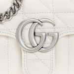 GUCCI GG Marmont Quilted Leather Shoulder Bag, Crossbody Bag Small Women"s White