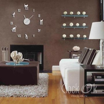 Настенные 3D часы Charm Cat