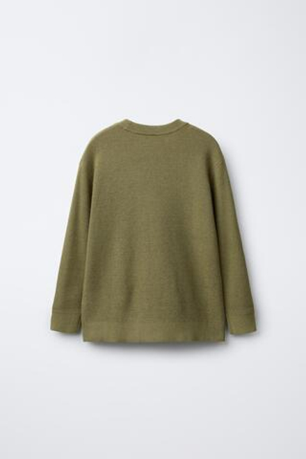 ZARA ТРИКОТАЖНЫЙ ДЖЕМПЕР, СВЕТЛЫЙ ХАКИ