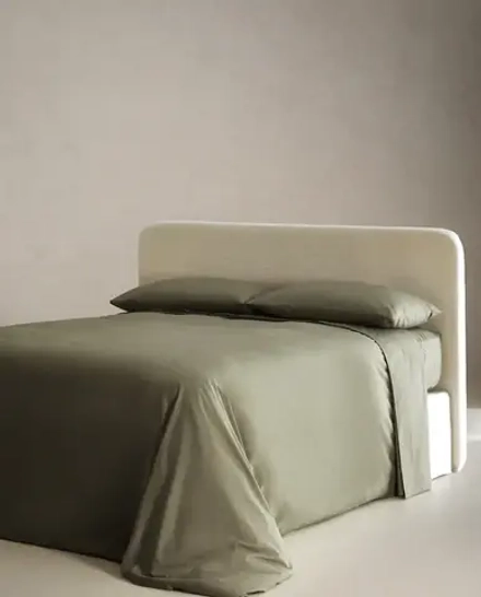 ZARA HOME (200 НИТЕЙ) ПОДОДЕЯЛЬНИК ИЗ ХЛОПКА ПЕРКАЛЬ, ЗЕЛЕНЫЙ