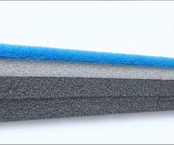 Ролл-мат гимнастический "Профессионал", ворсовый - 40мм. - сегментированный - голубой