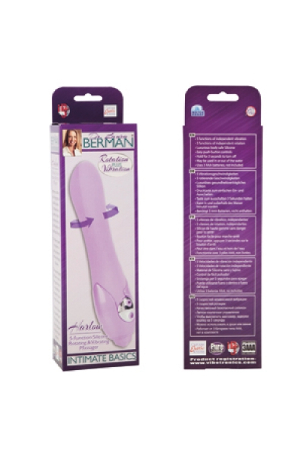 Вибромассажер Harlow 5-Function Silicone Rotating & Vibrating Massager с ротацией из силикона фиоле