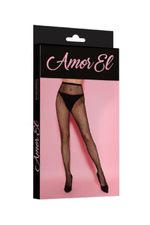 Колготки с рисунком в горошек Amor EL черный S/L