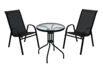 Набор мебели Garden Story Сан-Ремо мини (2 кресла в кор.+стол Ø60см, каркас черный, сиденья черные)