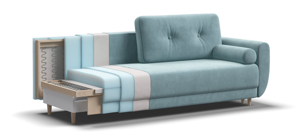 Диван Астон велюр монолит циан (последний экземпляр)