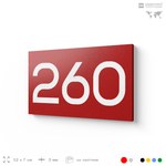 Номер на дверь 260, табличка на дверь для офиса, квартиры, кабинета, аудитории, склада, красная 120х70 мм, Айдентика Технолоджи