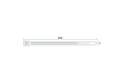 Нейлоновая кабельная стяжка REXANT 500x7,6мм, белая 100 шт/уп 07-0502