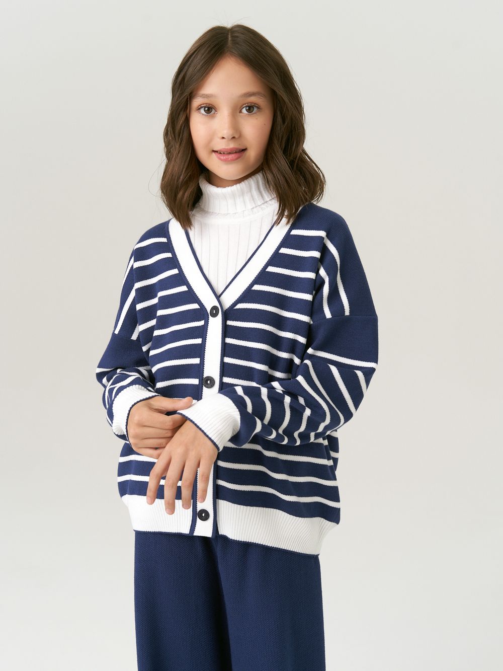 Кардиган для девочки в школу AT1010 сапфировый