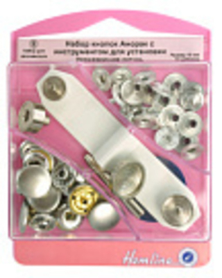 Кнопки с инструментом для установки 15мм 407N Hemline