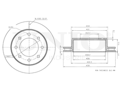 Диск тормозной задний UNIO BRD-20388