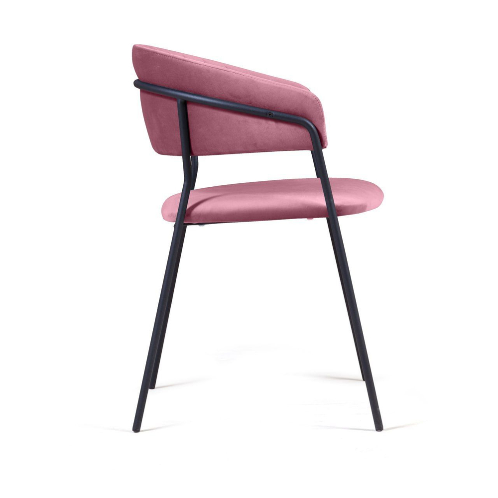 Стул Kelly с подлокотниками, бархат пудровый 15