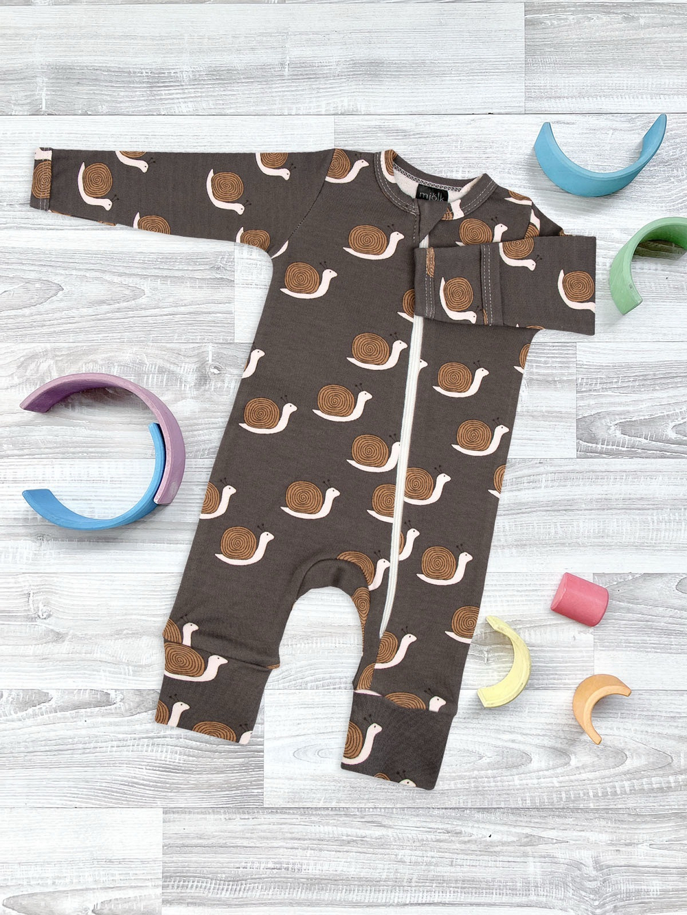 Комбинезон Mjolk Sleep and Play Улитки, на манжетах