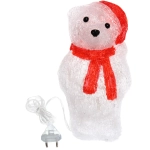 Фигура светодиодная «Мишка в колпачке» 14*10*24 см, 20 ламп LED, (авторежим), 220V, Белый