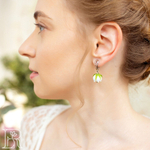 LEFIREL' Серьги серебряные женские "Ландыши" с цветами из муранского стекла / ювелирные украшения из родированного серебра 925