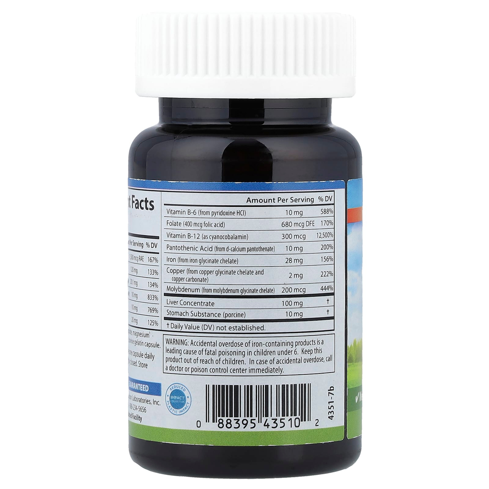 Carlson, Womens Iron Restore, 28 mg Iron + B Vitamins, 60 Capsules