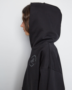 Комплект: толстовка и брюки из футера на кнопках черный