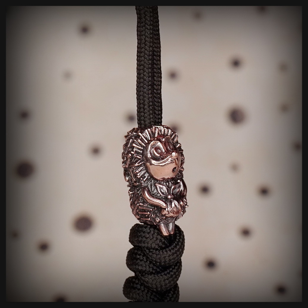 Темлячная бусина "Ежик" для ножей , бронза