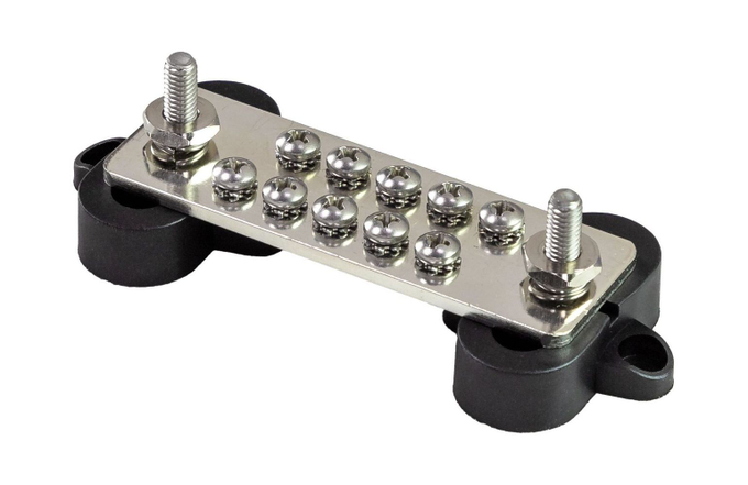 Колодка распределительная электромонтажная с защитной крышкой, 10 контактов