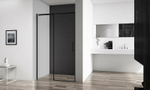 Душевая дверь BelBagno Acqua 120 ACQUA-BF-1-120-C-NERO профиль Черный стекло прозрачное