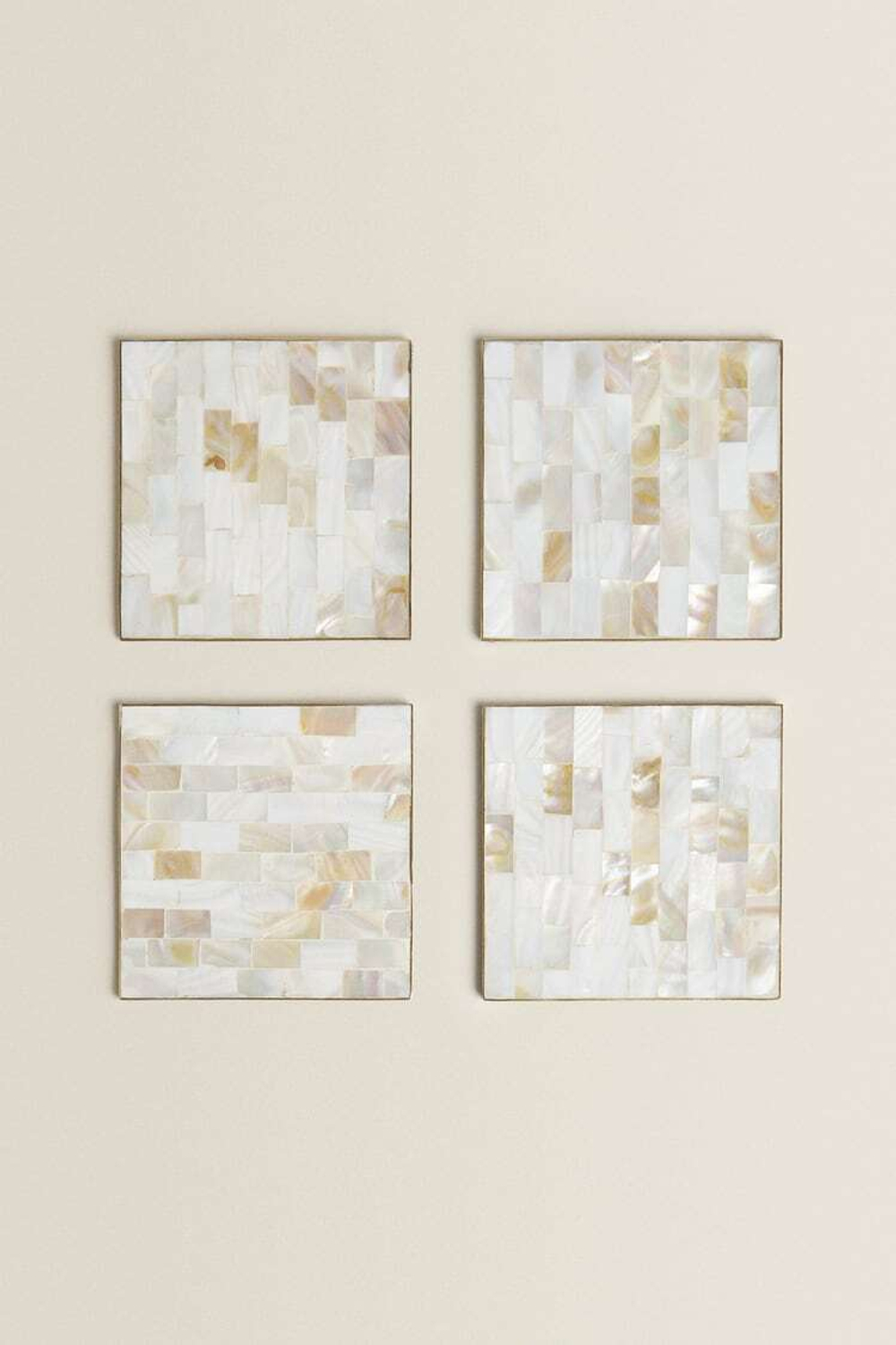 ZARA HOME ПОДСТАВКИ ИЗ ПЕРЛАМУТРА (УПАКОВКА ПО 4 ШТУКИ, ЗОЛОТИСТЫЙ