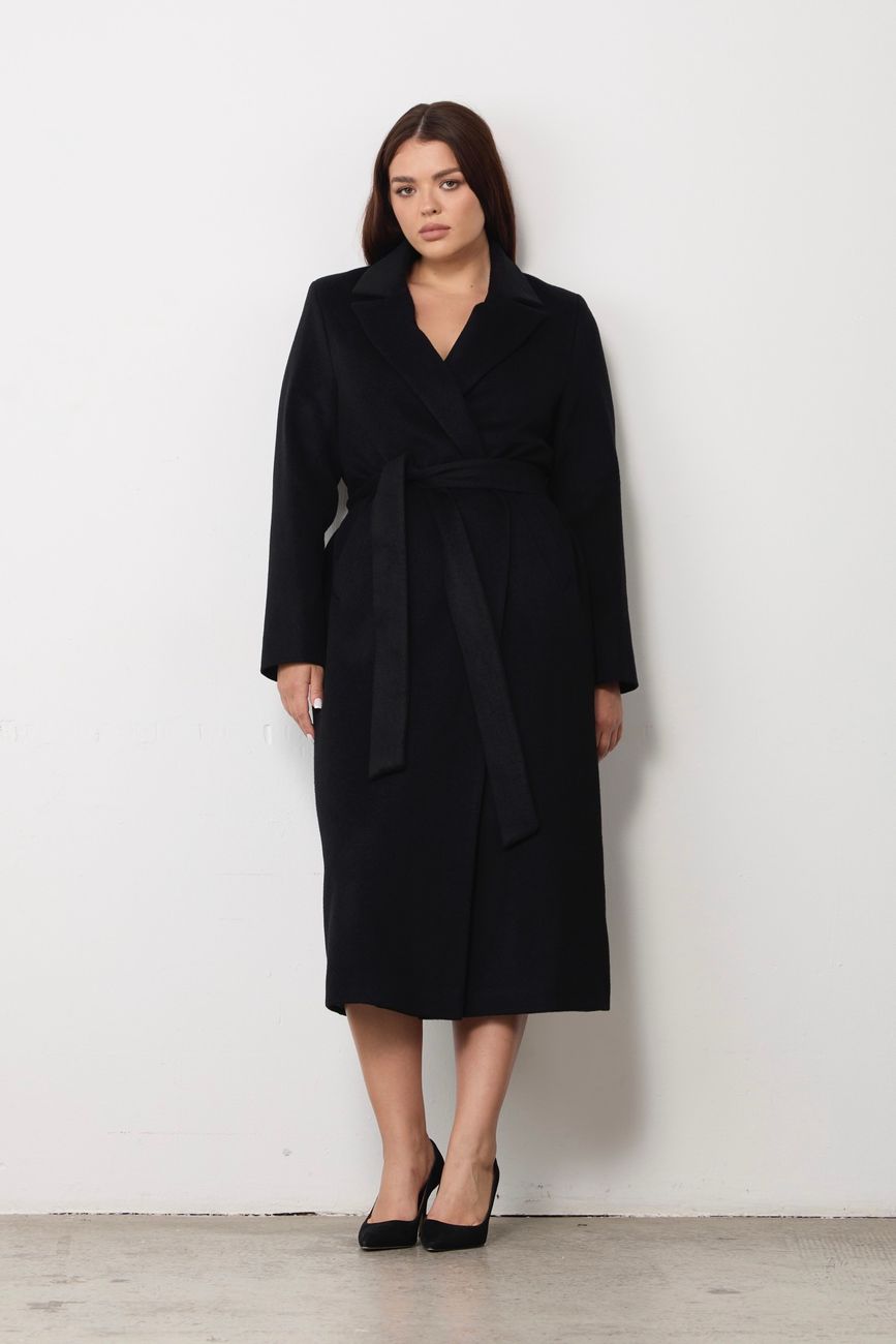 Пальто-халат, черный