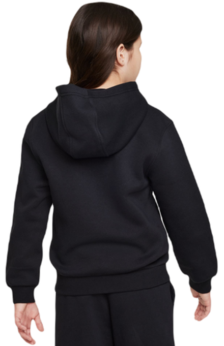 Детская теннисная куртка Nike Kids Club Fleece Full-Zip Hoodie - black/white - Black