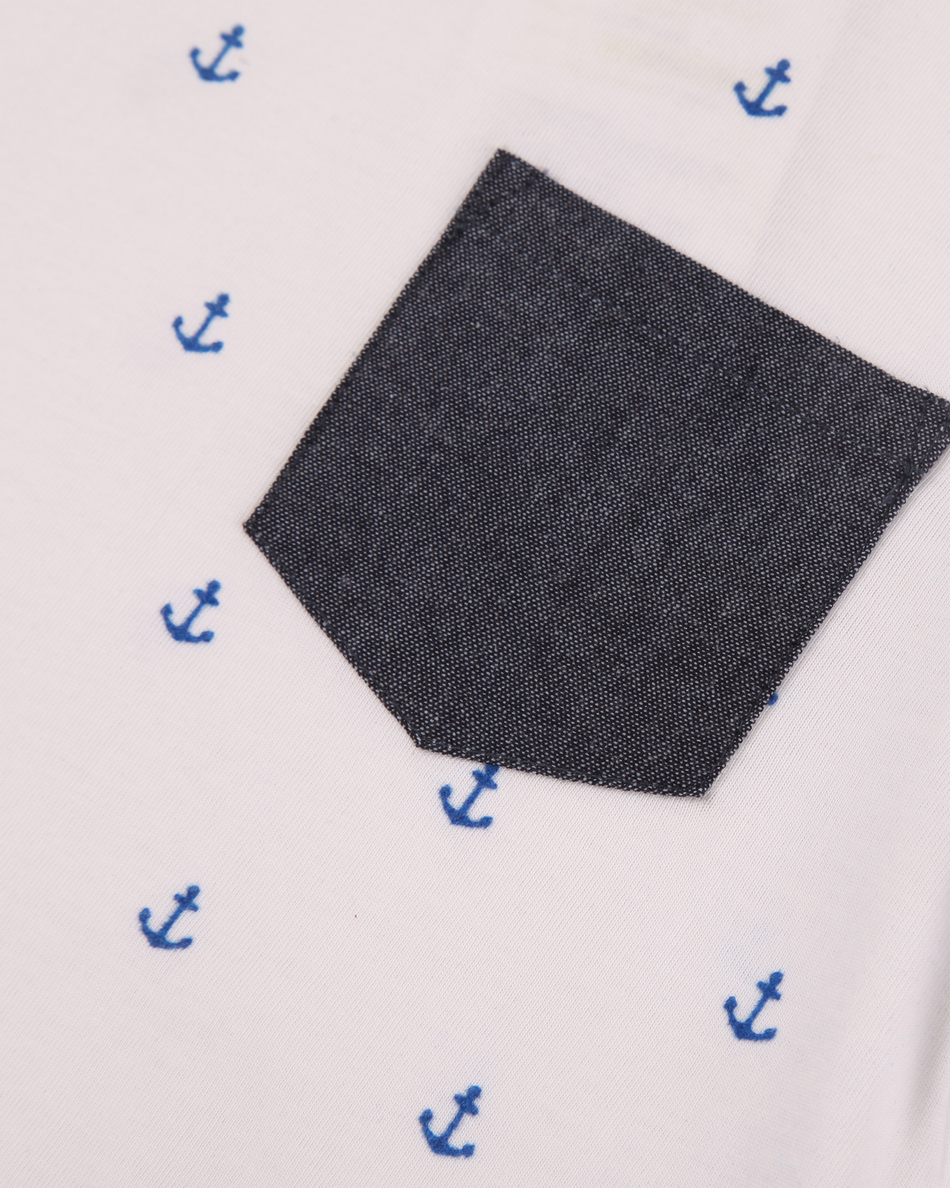 Футболка детская Little Beetle (якоря, белый)