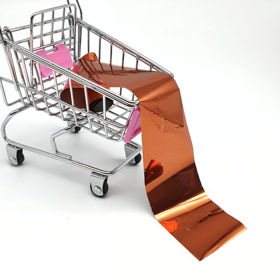 Фольга для литья и дизайна ногтей в пакетиках 1 метр, оранжевая