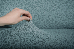 Чехол на стул с оборкой Жаккард, цвет Серый, Набор 2 шт.