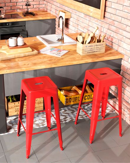 Стул барный TOLIX красный глянцевый