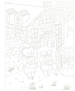 A sparkling day together. Coloring book
