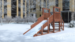 Зимняя деревянная горка W-1 (длина ската 2,5м)