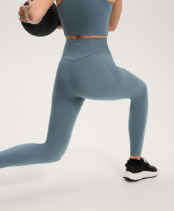 OYSHO Легинсы длиной до щиколотки с высокой посадкой и карманами, компрессионные, длиной 65 см, синеватый